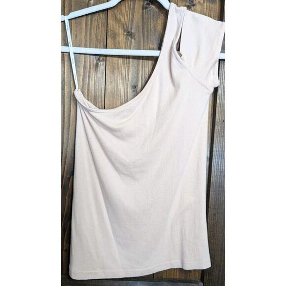 NWT Splendid Women's One Shoulder Cold Shoulder Slim Fit Top Peach XL $68 - Picture 3 of 9